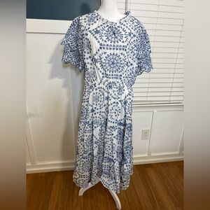 NWT Hayden Blue and White Midi Dress